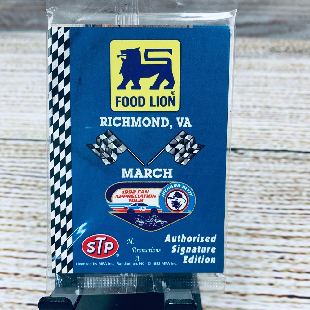 Food Lion‎ Richard Petty 1992 Fan Appreciation Tour Card Richmond VA Sealed